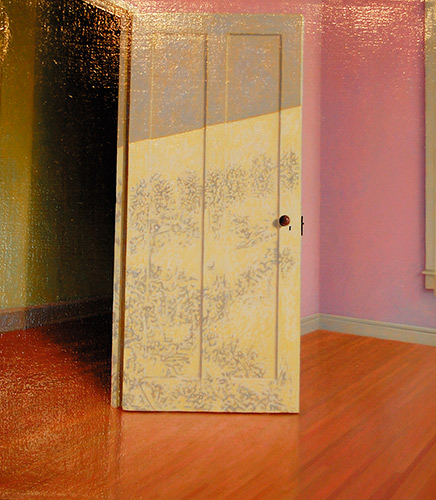 “Room with Door,” one of his paintings in the show, which will be open until Nov. 15. (Photos By Elsa Baughman)