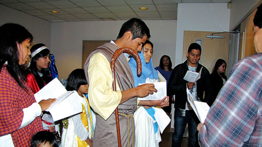 JACKSON – Dilan Sánchez and Jordaine Piernas played the part of Joseph and Mary during the representation of las Posadas last year at the Christmas Eve children’s Mass at St. Therese Parish. (File photo by Elsa Baughman)