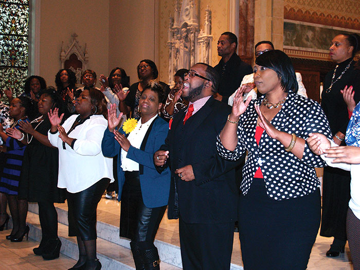 An ecumenical gospel choir provided music for the Dr. Martin Luther King, Jr. memorial event in the Cathedral of St. Peter the Apostle Sunday, Jan. 11. (Photos by Maureen Smith)