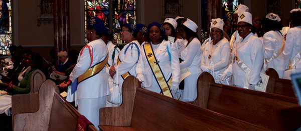 The Ladies Auxillary of the Knights of Peter Claver attended the event in full regalia. 