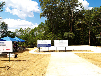 Foundations for both houses were ready for construction at the Sept. 16 event.