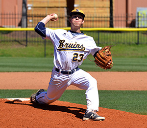 Charlie Rooks, who was new to St. Joe this year and will be a senior this fall, pitches and plays shortstop.