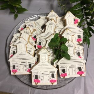 A sweet personal touch to the celebration -- cookies made in the image of the church. 