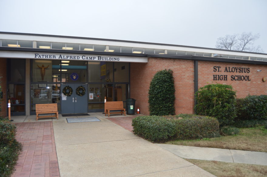 The exterior of the newly re-named Father Al Camp building at Vicksburg Catholic School. 