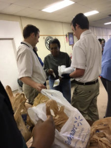 On Wednesday, Nov. 16, Greenville St. Joseph students worked at St. Vincent dePaul Society handing out food baskets. Junior Emily Blackstock said "It really warms your heart and makes you sad at the same time to see the gratitude and happiness each of the people had when you hand them the basket. I just wish we could help everybody." Students will return during Christmas. 