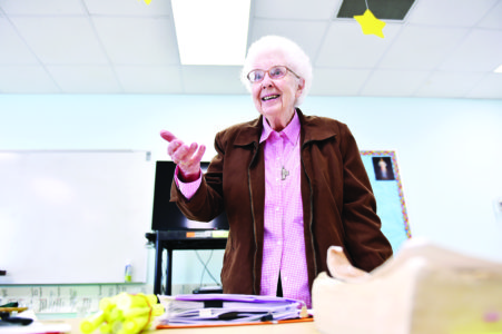 Sister Michelle Doyle leads a Catholic religion class Wednesday at St. Francis of Assisi Catholic Church in Madison.