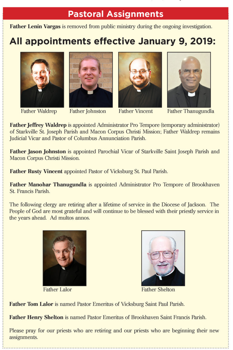 pastoral assignments 2022